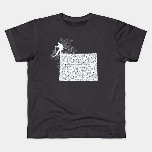 Geometric Ski Colorado Skier Kids T-Shirt by HungryDinoDesign